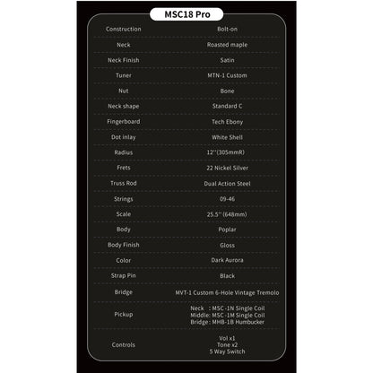 MSC18 PRO GUITARRA ELECTRICA STRATOCASTER